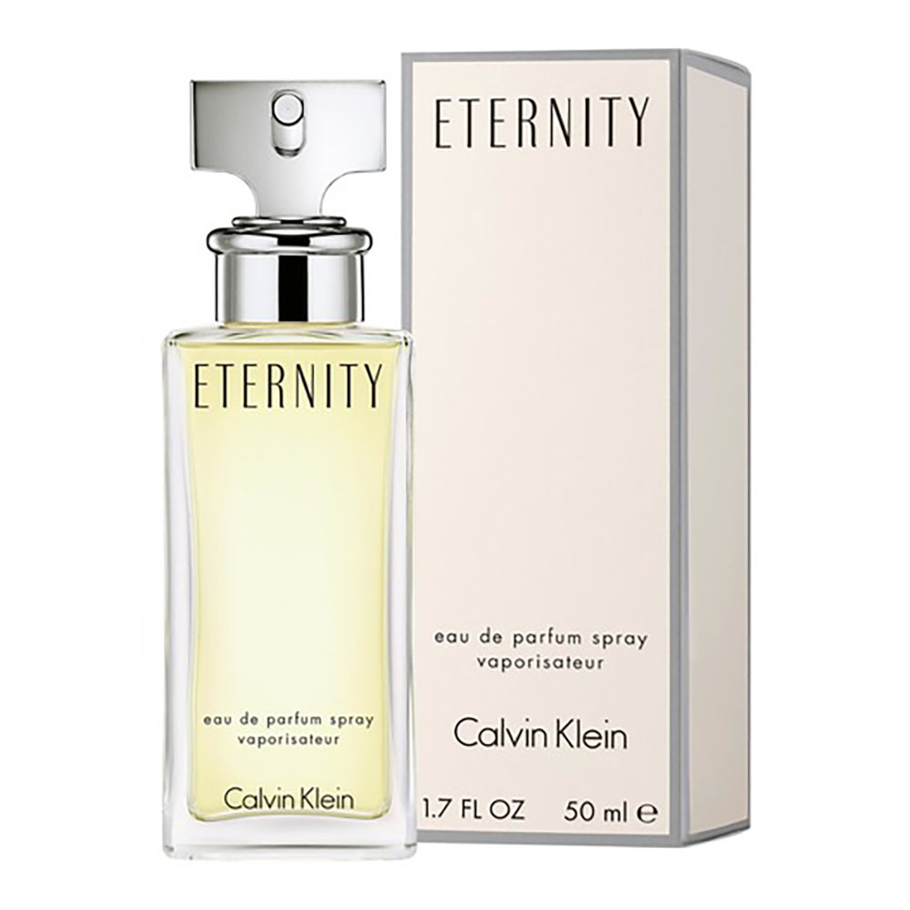 Frasco oficial do perfume CK ETERNITY WOMAN EDP 50ML