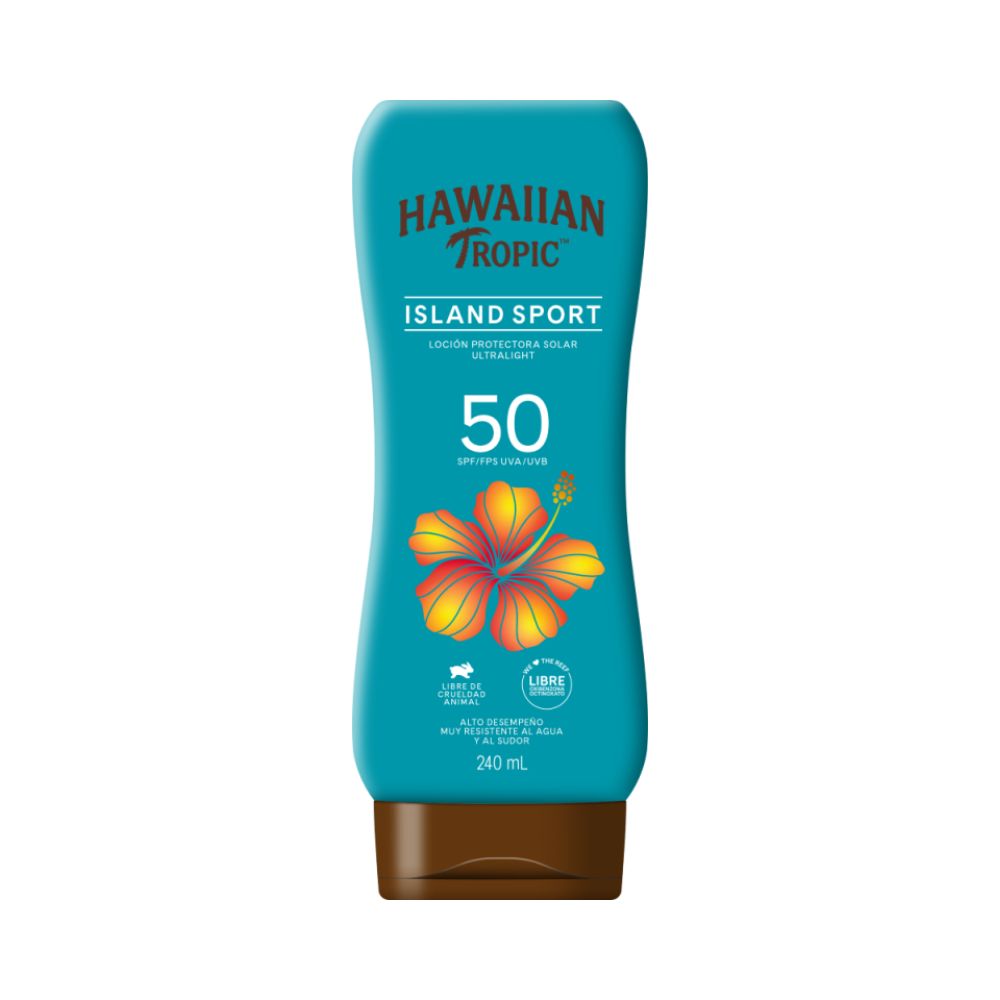 Frasco oficial do perfume HT ISLAND SPORT LOC PROT SOLAR FPS50 240ML