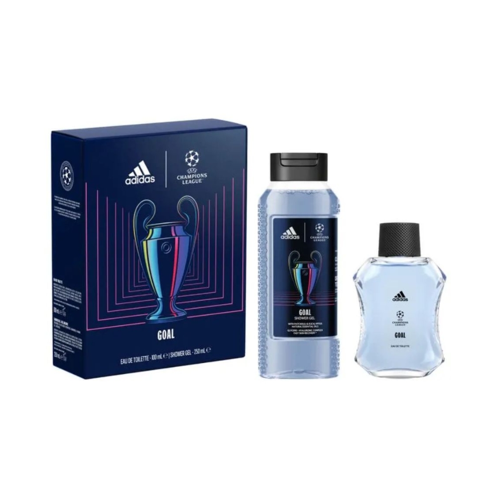 Frasco oficial do perfume COFFRET ADIDAS UEFA11 GOAL EDT100ML+SG 250ML