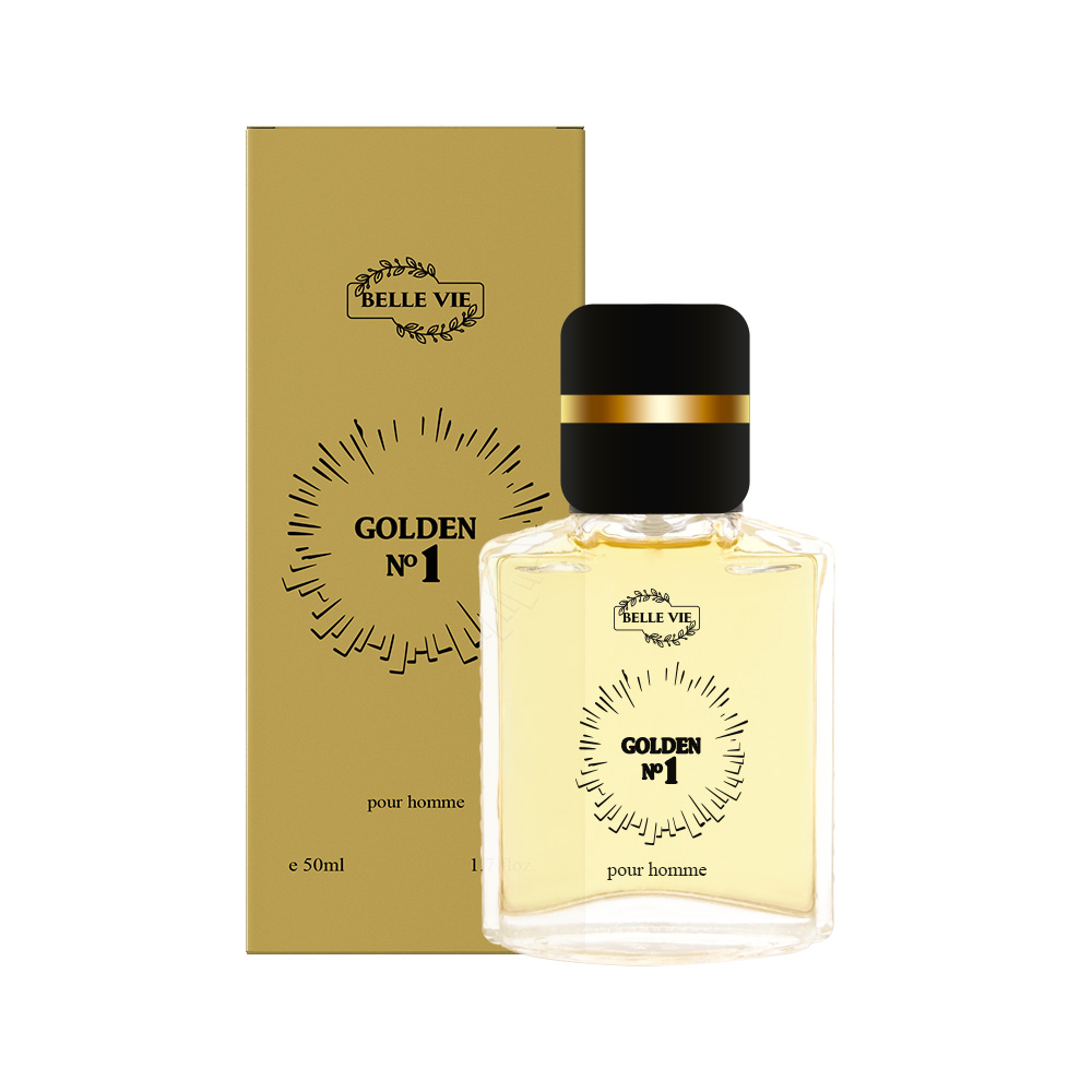 Frasco oficial do perfume BELLE VIE GOLDEN N1 DEO COL POUR HOMME 50ML