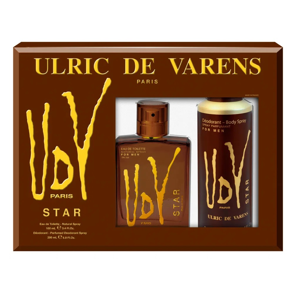 Frasco oficial do perfume COFFRET UDV STAR MAN 100ML DEO BS 200ML