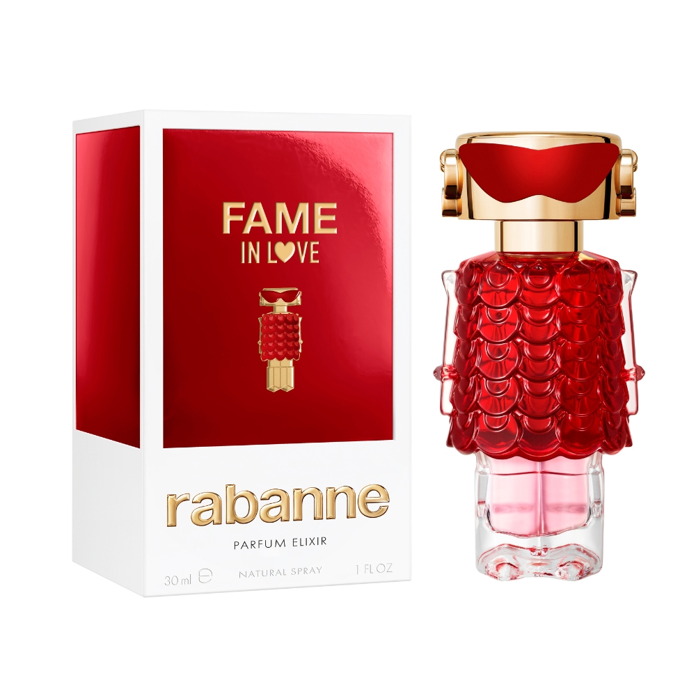 Frasco oficial do perfume PR FAME IN LOVE PARFUM ELIXIR 30ML