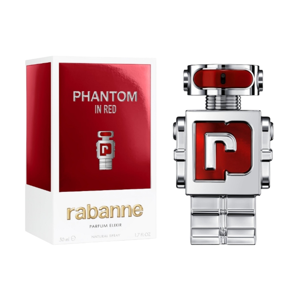 Frasco oficial do perfume PR PHANTOM IN RED ELIXIR PARFUM 50ML