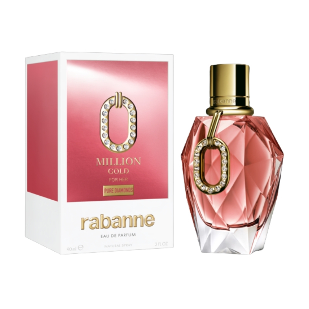 Frasco oficial do perfume PR MILLION GOLD FOR HER PURE DIAMONDS EDP 90ML