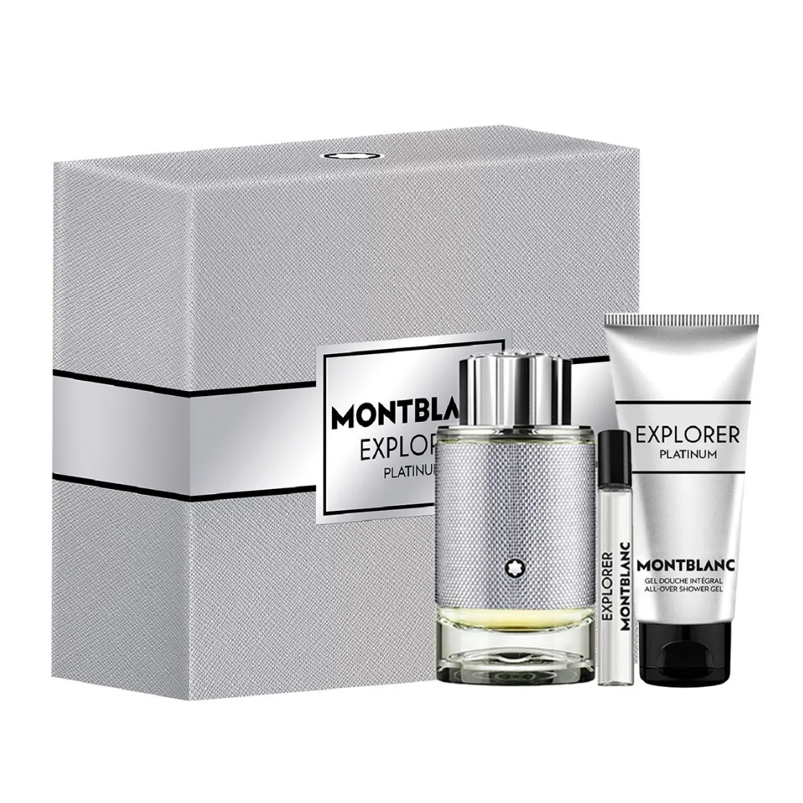 Frasco oficial do perfume COFFRET MB EXPLORER PLATINUM EDP 100ML+EDP 7,5ML+SG 100ML