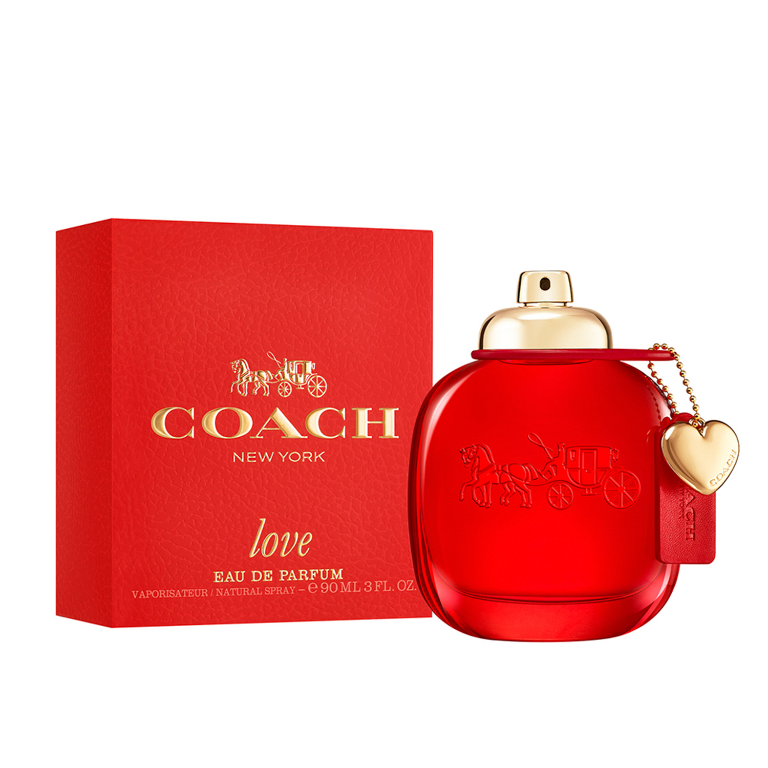 Frasco oficial do perfume COACH LOVE EDP 90ML