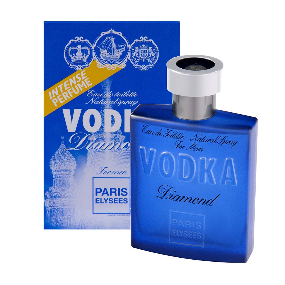 Frasco oficial do perfume PARIS ELYSEES VODKA DIAMONDS HOMME EDT 100ML