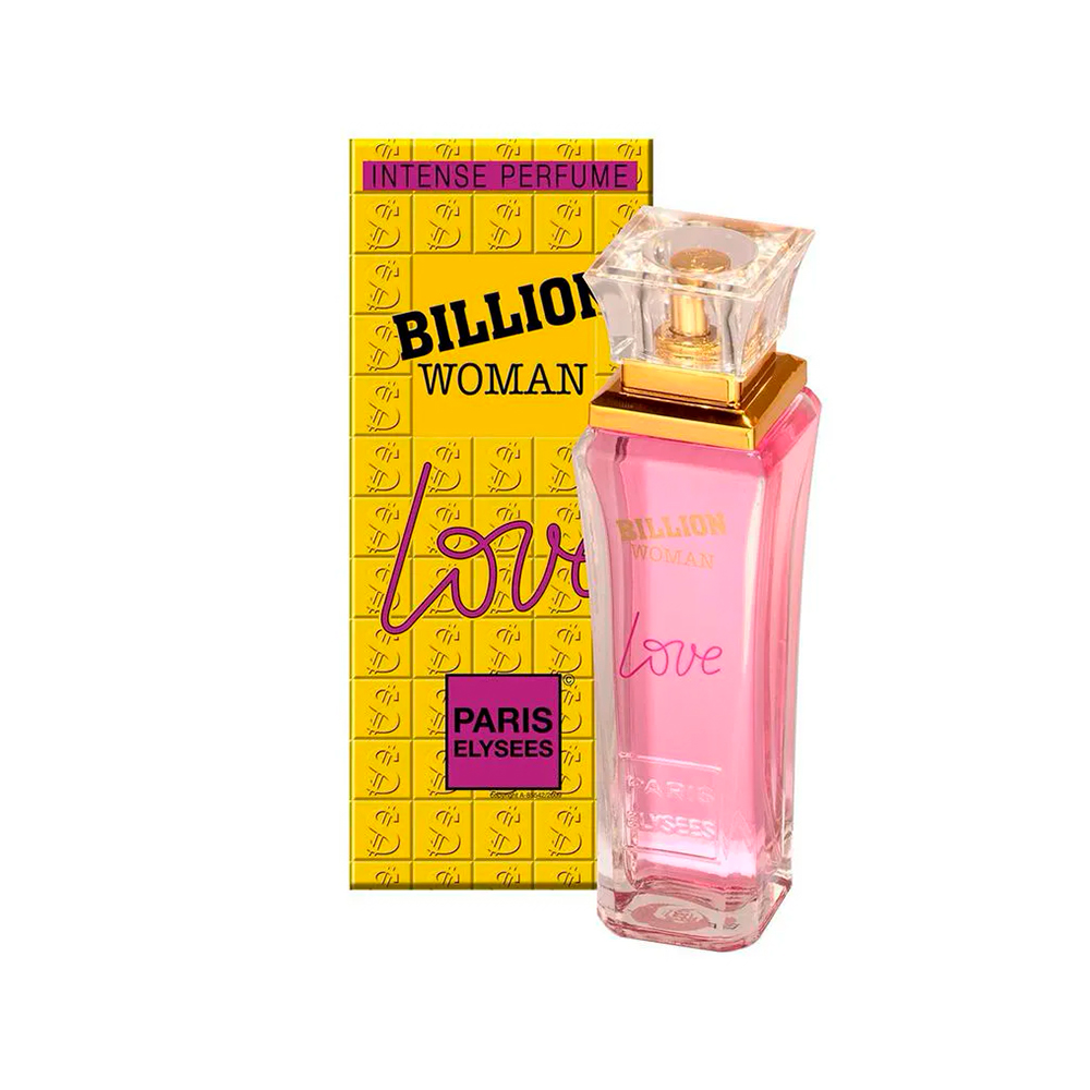Frasco oficial do perfume PARIS ELYSEES BILLION LOVE WOMAN EDT 100ML