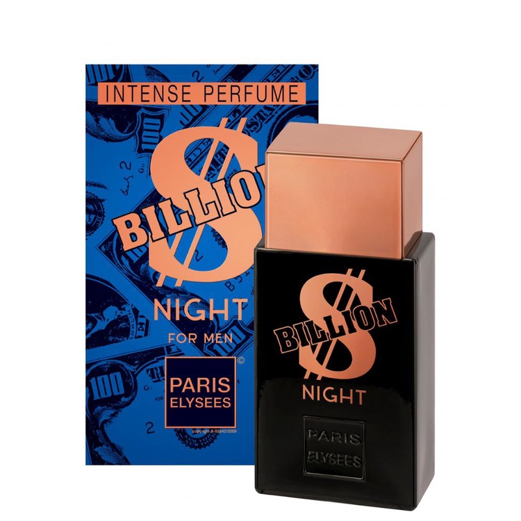 Frasco oficial do perfume PARIS ELYSEES BILLION $ NIGHT FOR MEN EDT 100ML