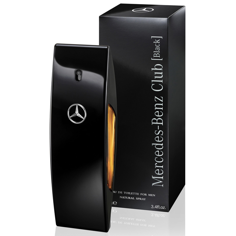 Frasco oficial do perfume MERCEDES BENZ CLUB BLACK EDT 50ML