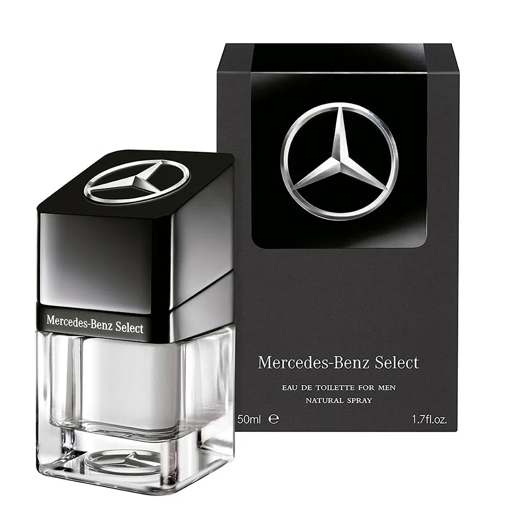 Frasco oficial do perfume MERCEDES BENZ SELECT FOR MEN EDT 50ML