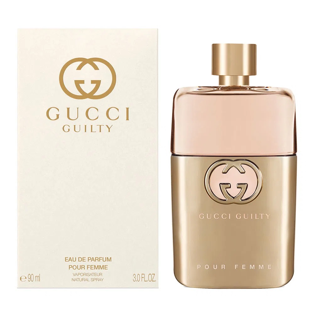 Frasco oficial do perfume GUCCI GUILTY POUR FEMME EDP 90ML