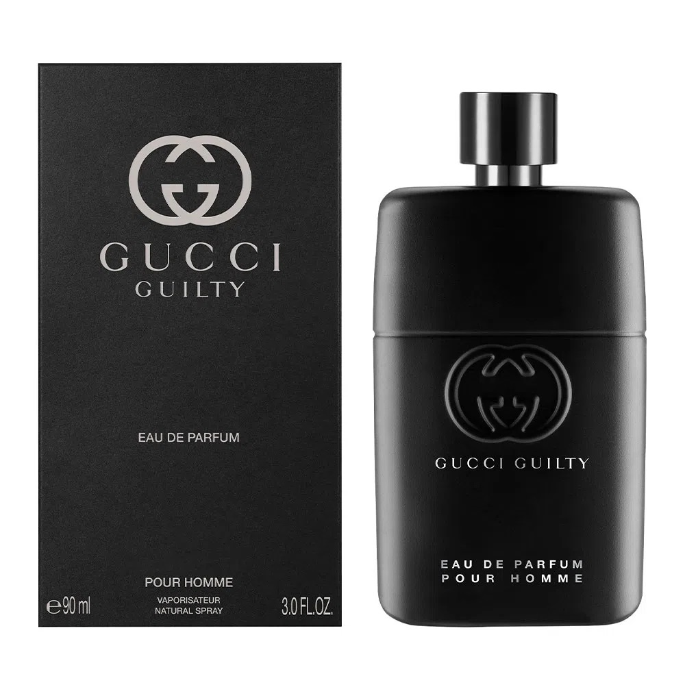 Frasco oficial do perfume GUCCI GUILTY POUR HOMME EDP 90ML