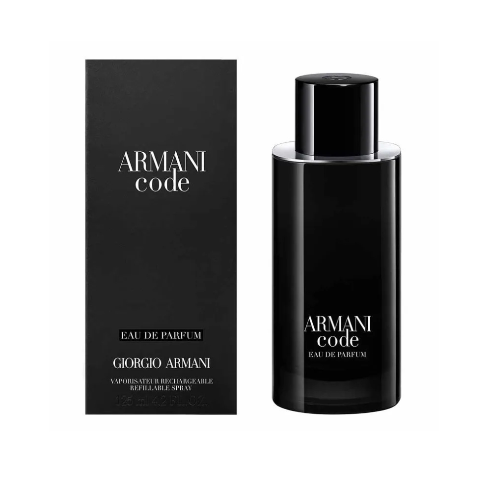 Frasco oficial do perfume GA ARMANI CODE HOMME REFILLABLE EDP 125ML