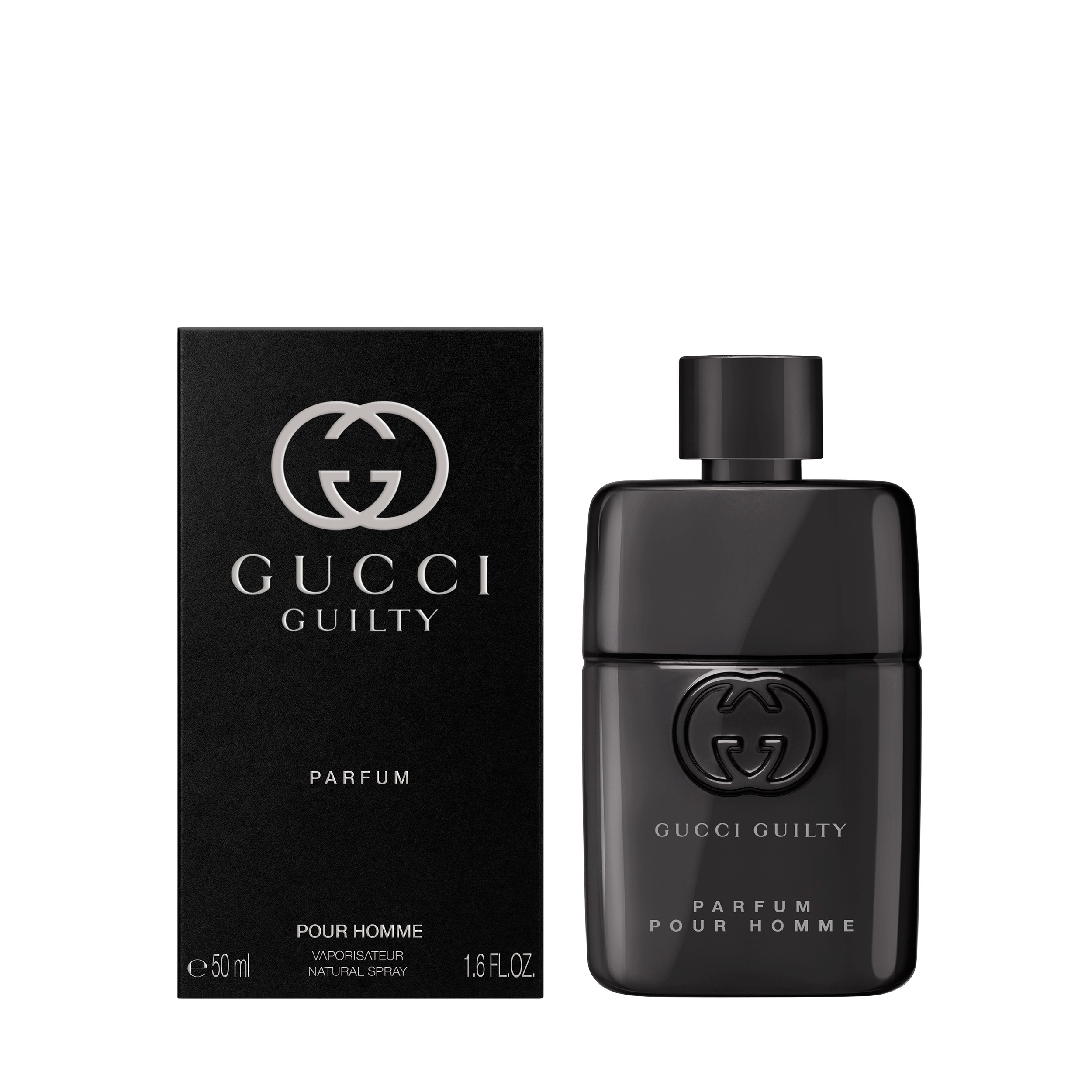 Frasco oficial do perfume GUCCI GUILTY PARFUM POUR HOMME 50ML