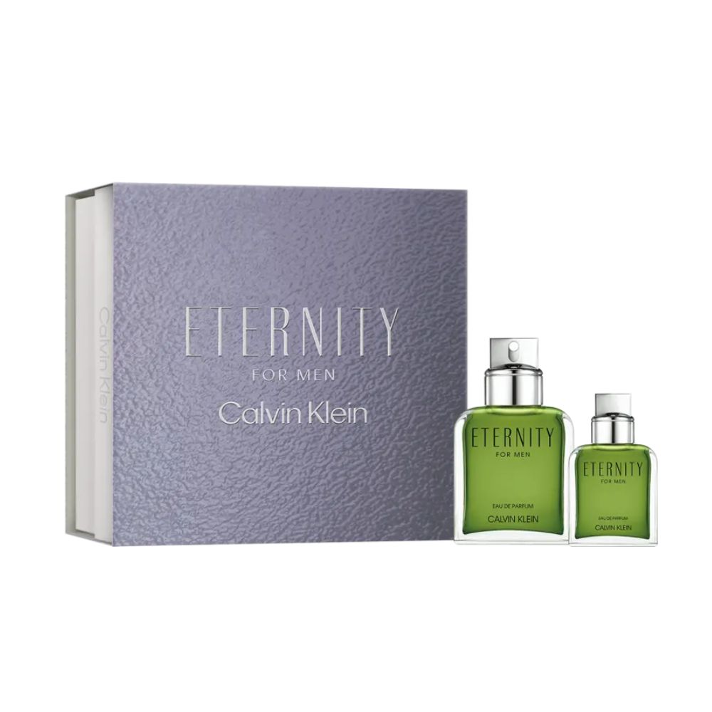 Frasco oficial do perfume COFFRET CK ETERNITY MEN EDP 100ML+EDP 30ML