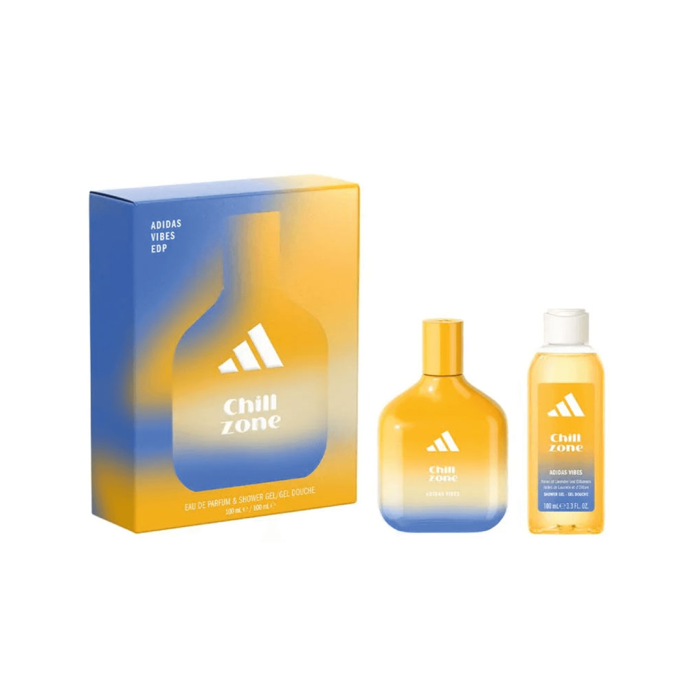 Frasco oficial do perfume *COFFRET ADIDAS VIBES CHILL ZONE EDP 100ML+SG100ML