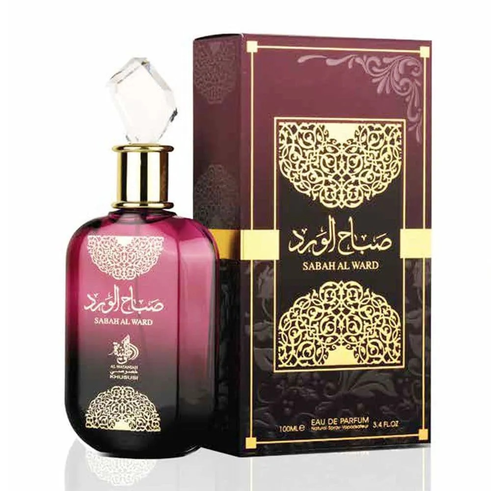 Frasco oficial do perfume AL WATANIAH SABAH AL WARD EDP 100ML
