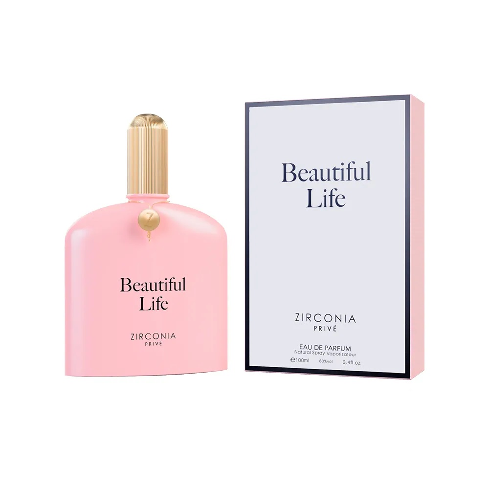 Frasco oficial do perfume ZIRCONIA PRIVE BEAUTIFUL LIFE EDP 100ML
