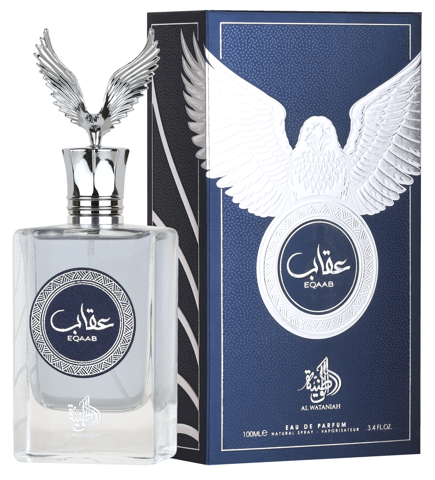 Frasco oficial do perfume AL WATANIAH EQAAB EDP 100ML