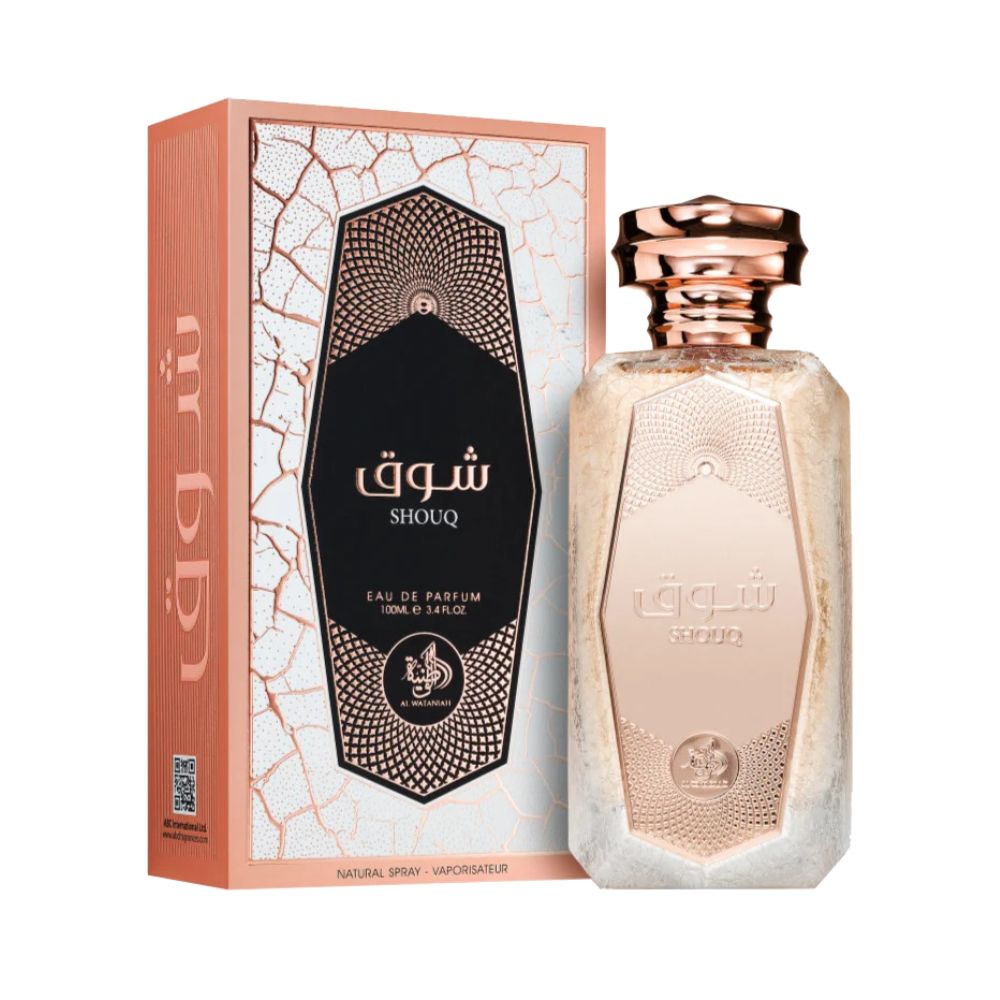 Frasco oficial do perfume AL WATANIAH SHOUQ EDP 100ML