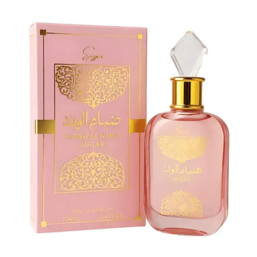 Frasco oficial do perfume AL WATANIAH SABAH AL WARD SUGAR EDP 100ML