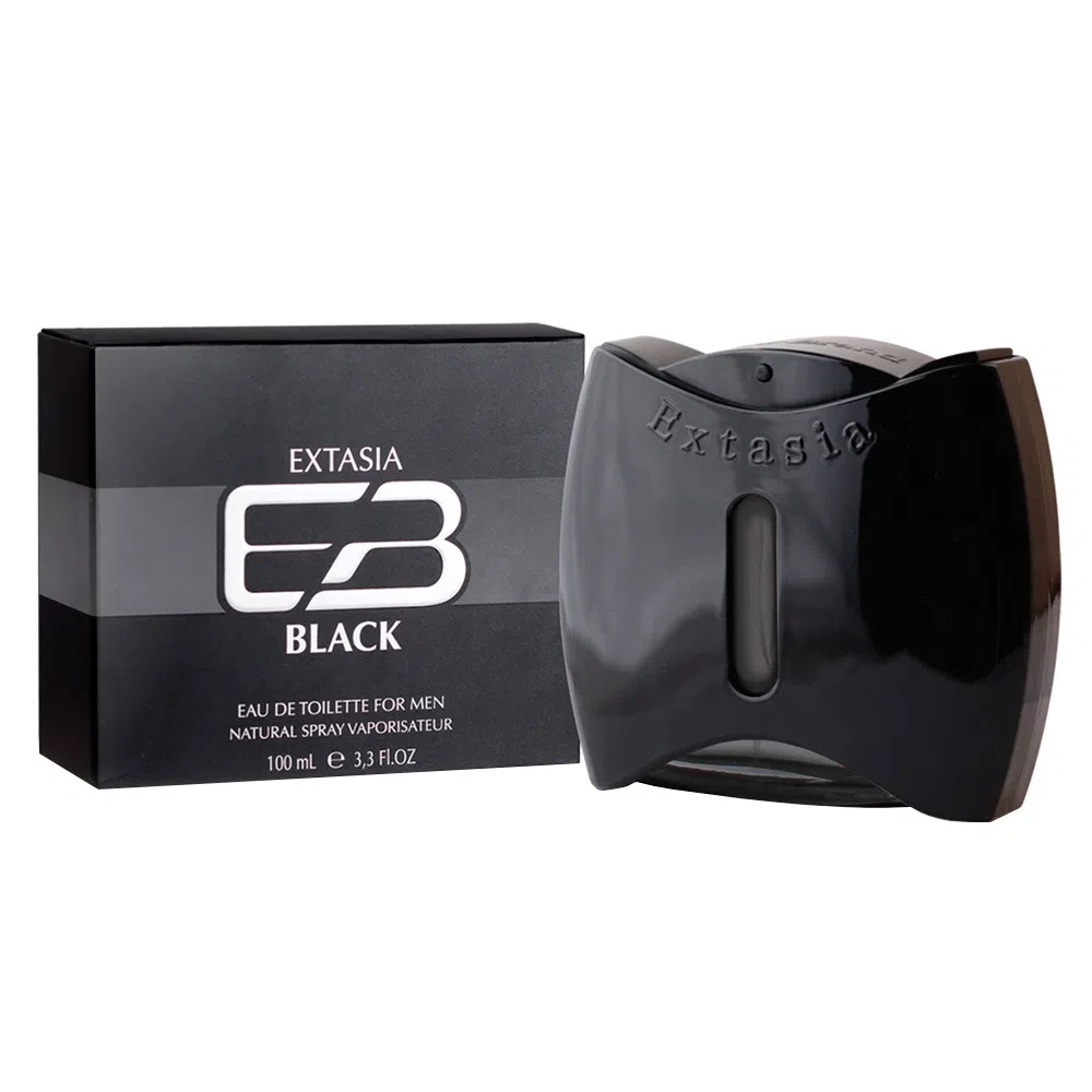 Frasco oficial do perfume *NB EXTASIA BLACK FOR MEN EDT 100ML