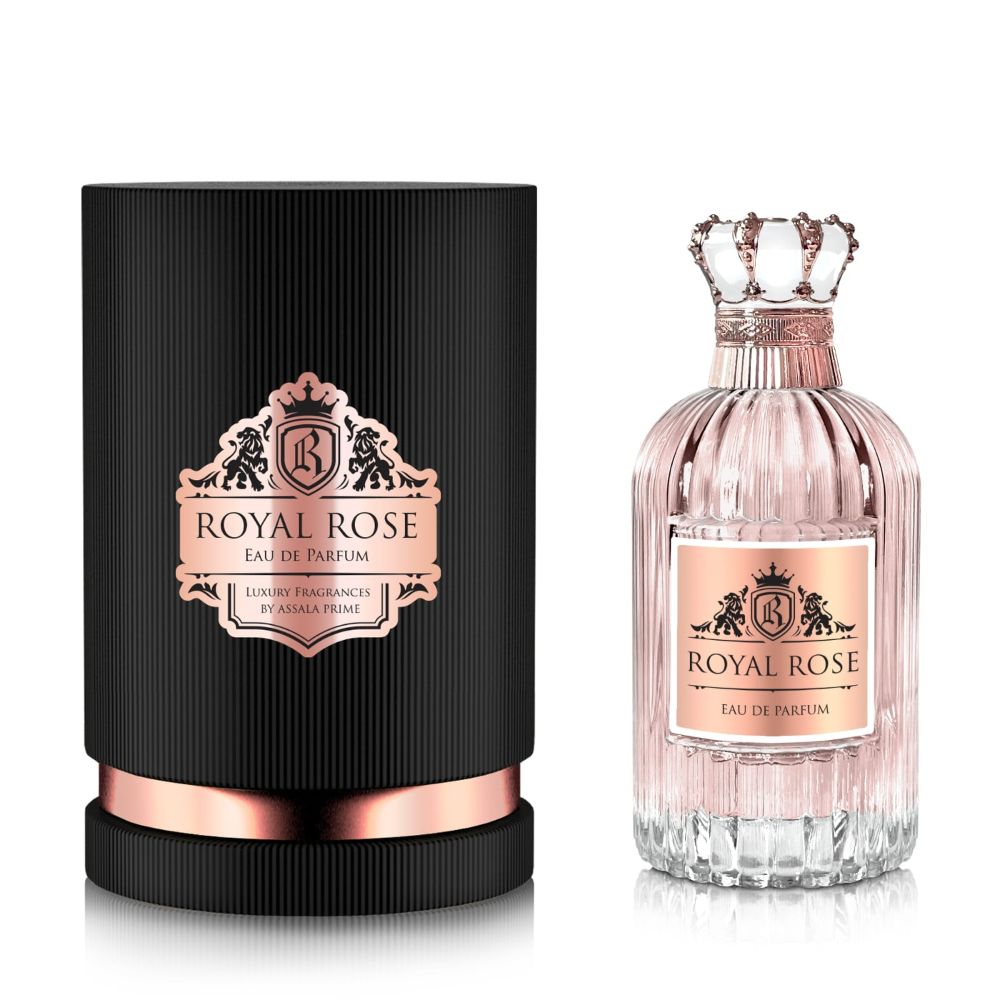 Frasco oficial do perfume ASSALA PRIME ROYAL ROSE EDP 100ML