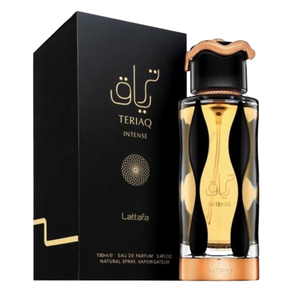 Frasco oficial do perfume LATTAFA TERIAQ INTENSE EDP 100ML