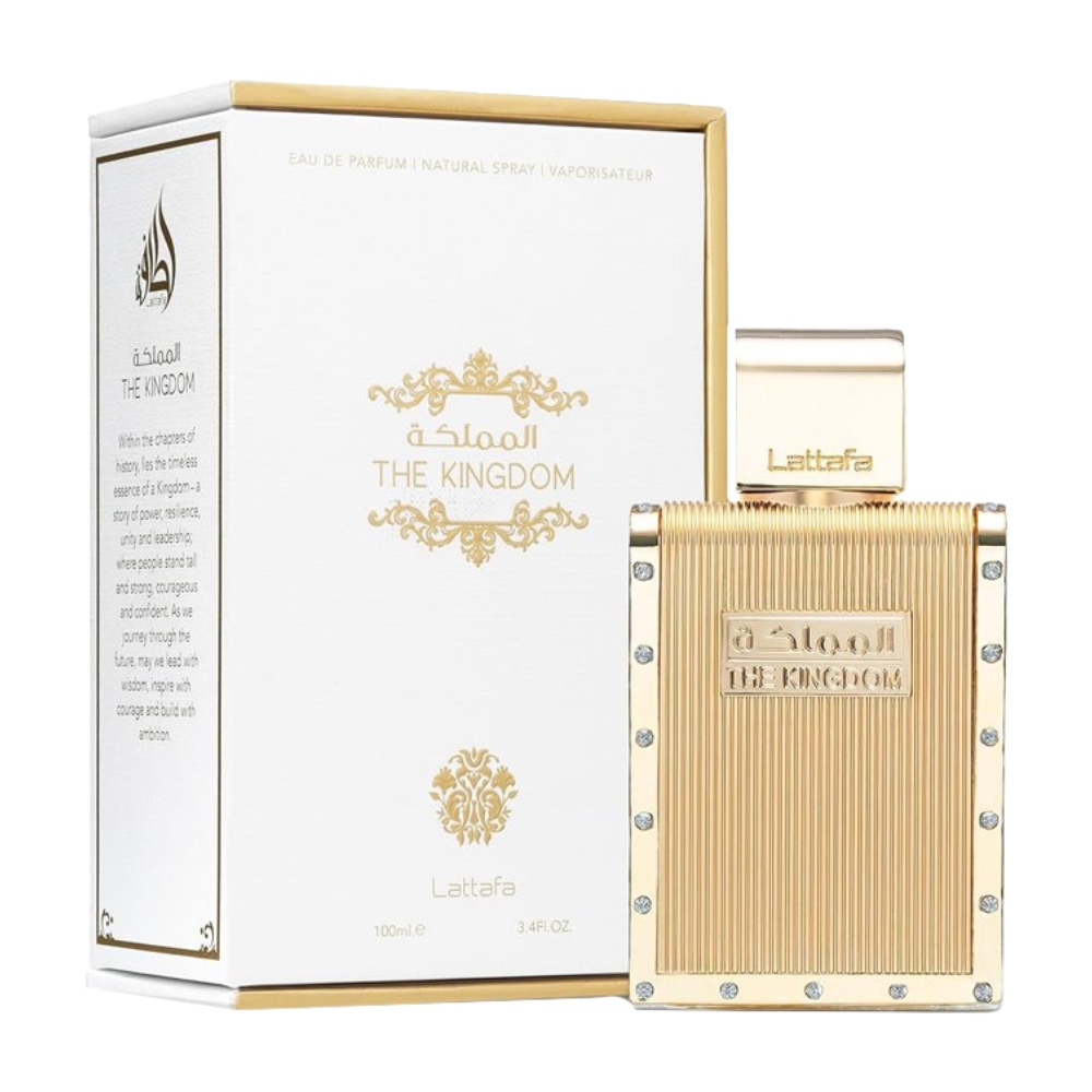Frasco oficial do perfume LATTAFA THE KINGDOM MAN EDP 100ML
