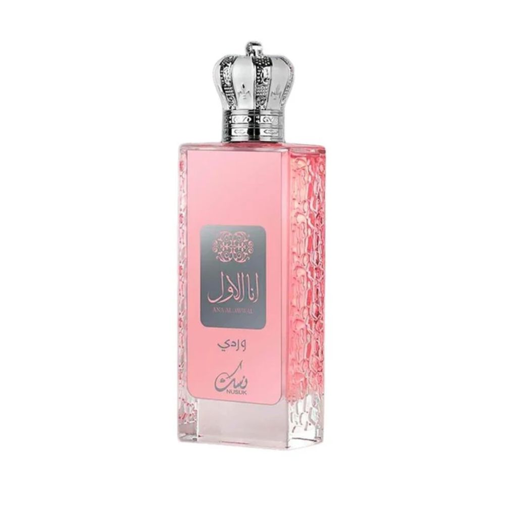 Frasco oficial do perfume NUSUK ANA AL AWWAL WARDI PINK EDP 100ML