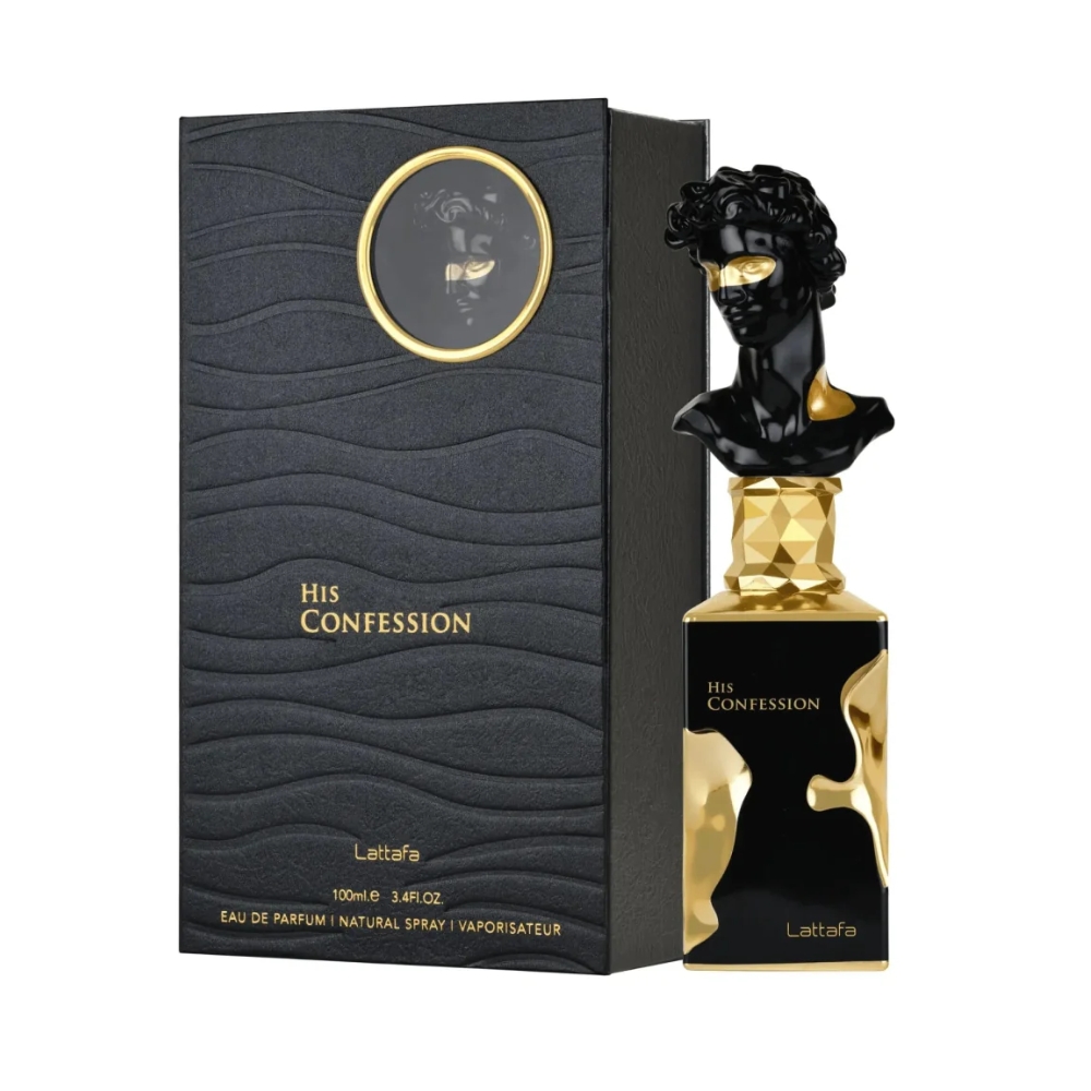 Frasco oficial do perfume LATTAFA HIS CONFESSION EDP 100ML