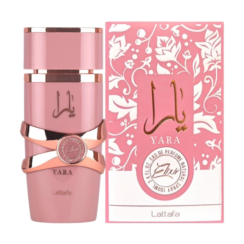 Frasco oficial do perfume LATTAFA YARA ELIXIR 100ML