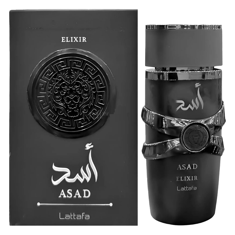 Frasco oficial do perfume LATTAFA ASAD ELIXIR 100ML