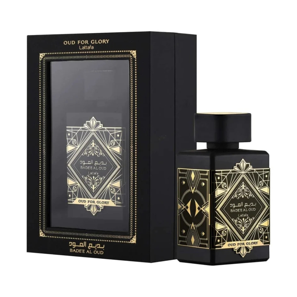Frasco oficial do perfume LATTAFA BADEE AL OUD FOR GLORY EDP 100ML