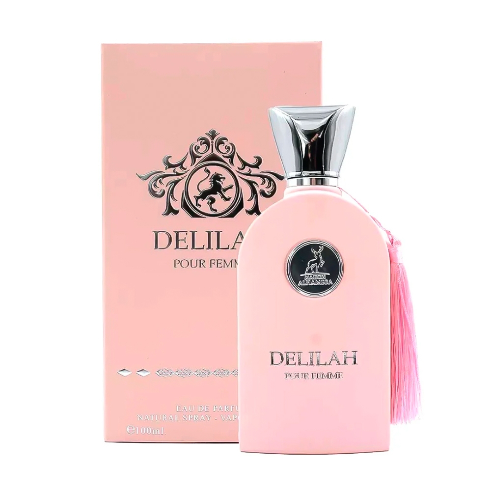 Frasco oficial do perfume MAISON ALHAMBRA DELILAH POUR FEMME EDP 100ML
