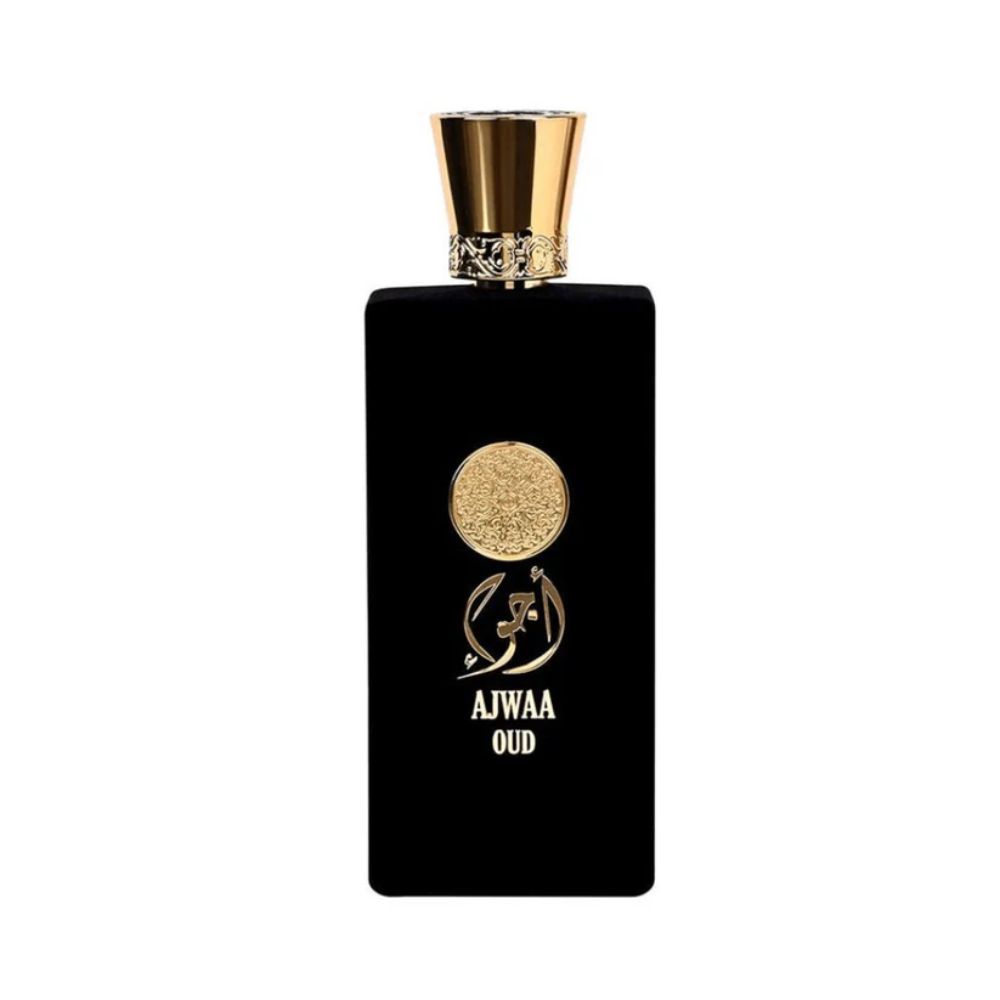 Frasco oficial do perfume NUSUK AJWAA BLACK EDP 100ML