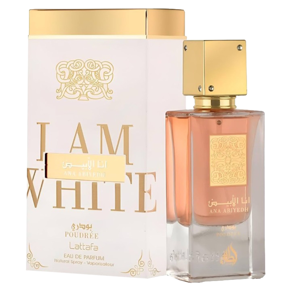 Frasco oficial do perfume LATTAFA ANA ABIYEDH POUDREE EDP 60ML