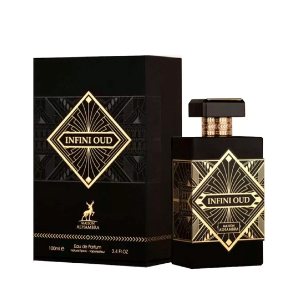 Frasco oficial do perfume MAISON ALHAMBRA INFINI OUD EDP 100ML
