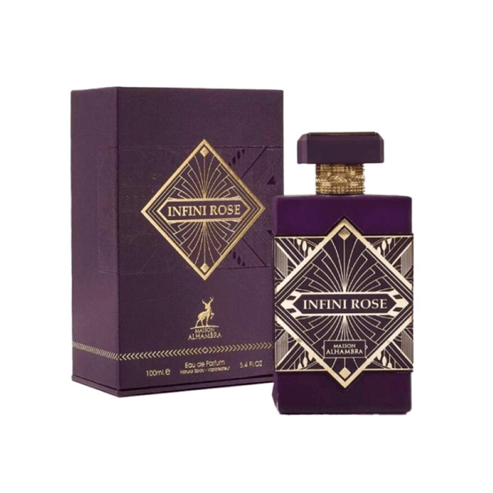 Frasco oficial do perfume MAISON ALHAMBRA INFINI ROSE EDP 100ML