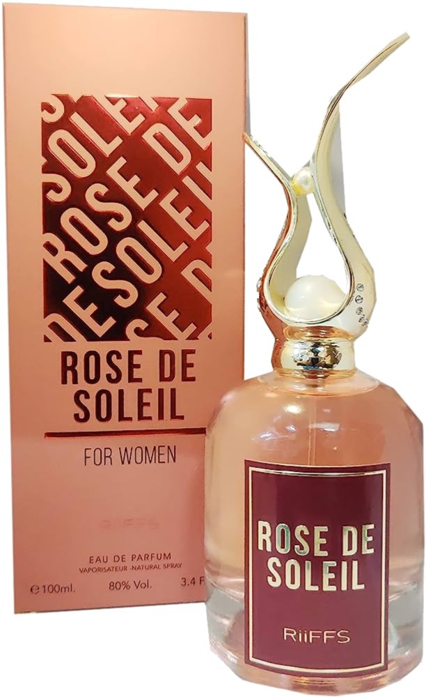 Frasco oficial do perfume RIIFFS ROSE DE SOLEIL FOR WOMEN EDP 100ML