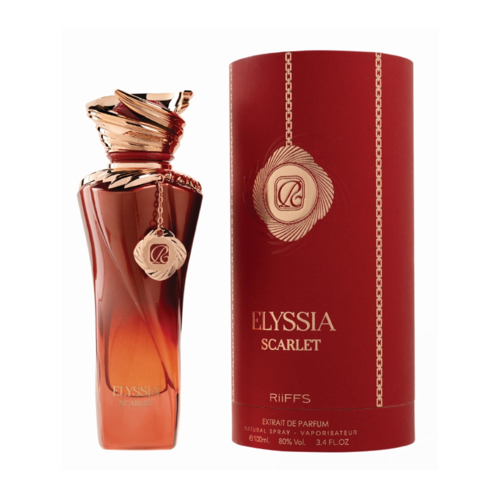 Frasco oficial do perfume RIIFFS ELYSSIA SCARLET EXTRAIT DE PARFUM 100ML