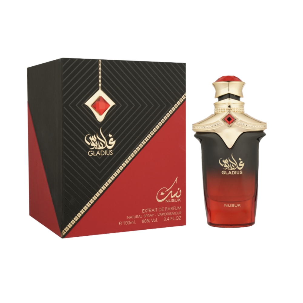 Frasco oficial do perfume NUSUK GLADIUS EXTRAIT DE PARFUM 100ML