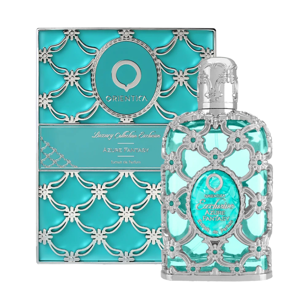 Frasco oficial do perfume ORIENTICA AZURE FANTASY EXTRAIT DE PARFUM 80ML
