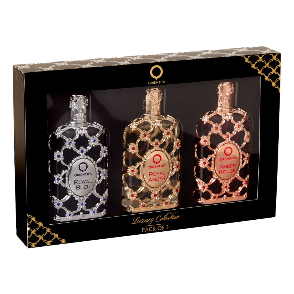 Frasco oficial do perfume COFFRET AMBER ROUGE 30ML+ROYAL AMBER 30ML+ROYAL BLEU 30ML