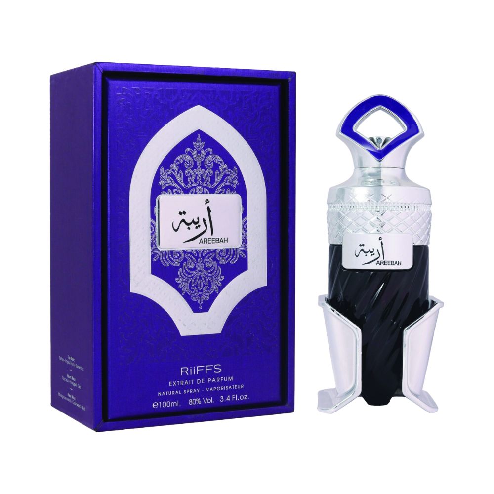 Frasco oficial do perfume RIIFFS AREEBAH EXTRAIT DE PARFUM 100ML