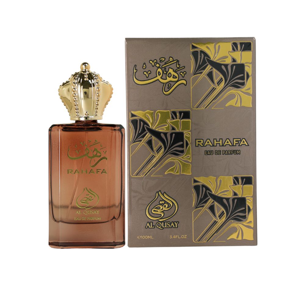 Frasco oficial do perfume AL QUSAY RAHAFA EDP 100ML