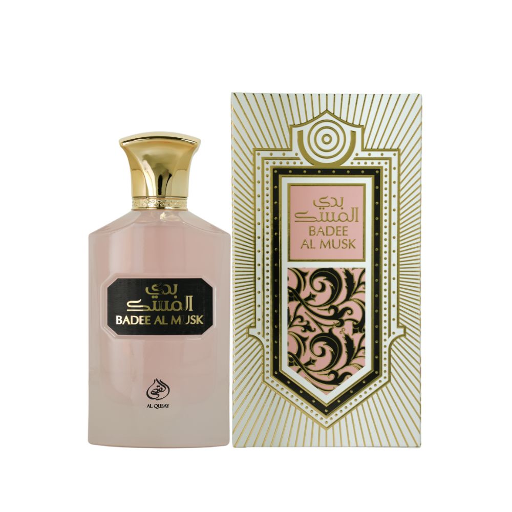 Frasco oficial do perfume AL QUSAY BADEE AL MUSK EDP 100ML