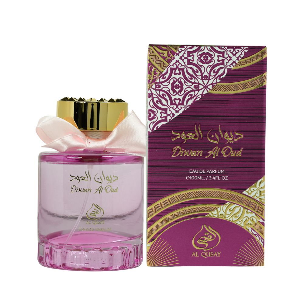 Frasco oficial do perfume AL QUSAY DIWAN AL OUD EDP 100ML