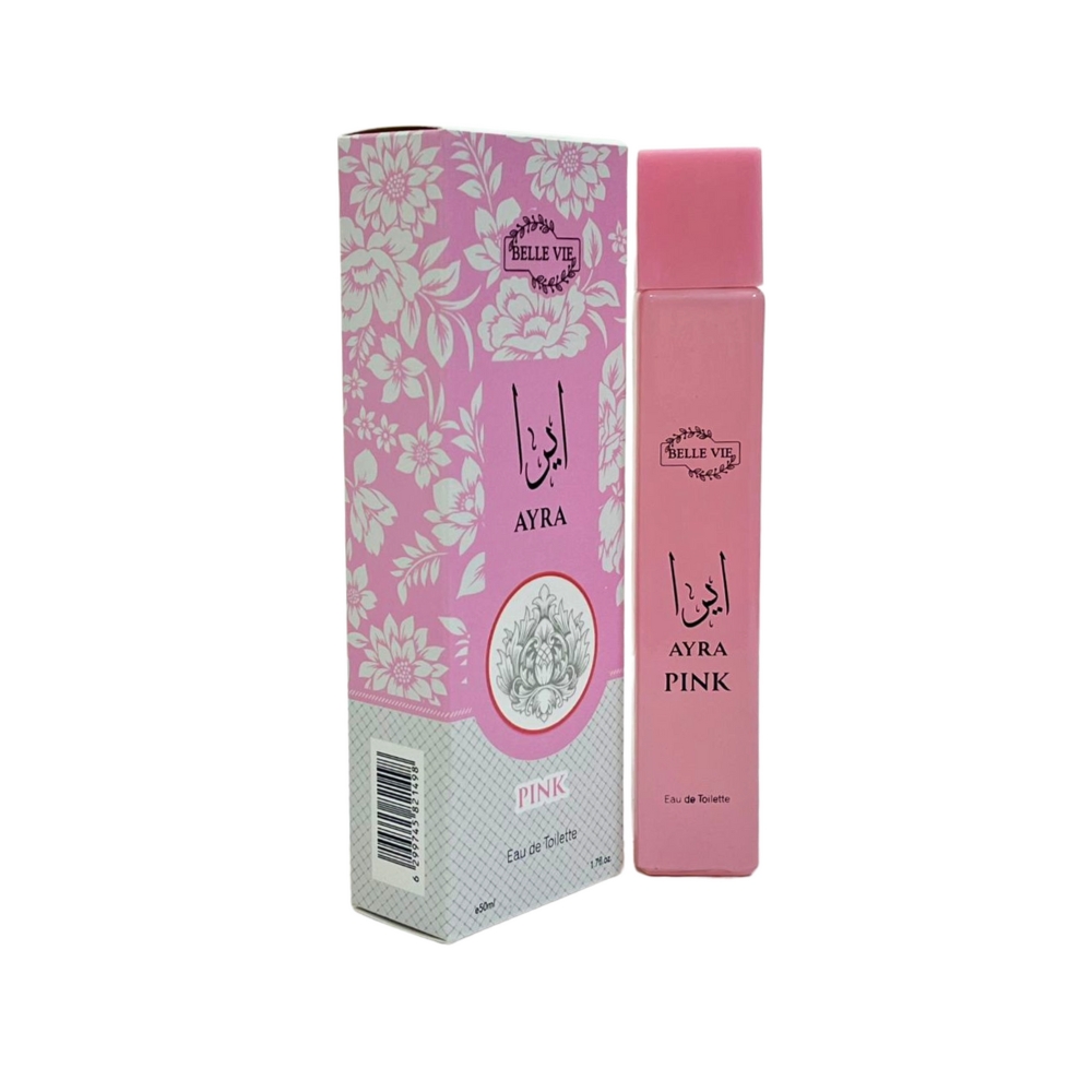 Frasco oficial do perfume BELLE VIE AYRA PINK EDT 50ML